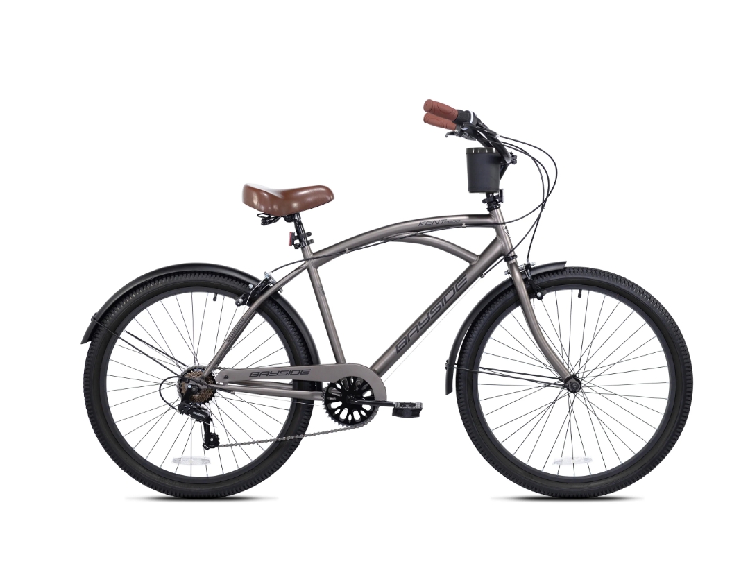 14fc884e2726a34b1cb16b490b07832e71f47aa48571827d5349a87a8ffc1e63.jpg Kent 26 in. Bayside Men's Cruiser Bike. Satin Cocoa - MadeInUSA - Image 1