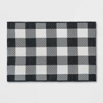 2'x3' Indoor/Outdoor Reversible Scatter Rug Black/White - Threshold