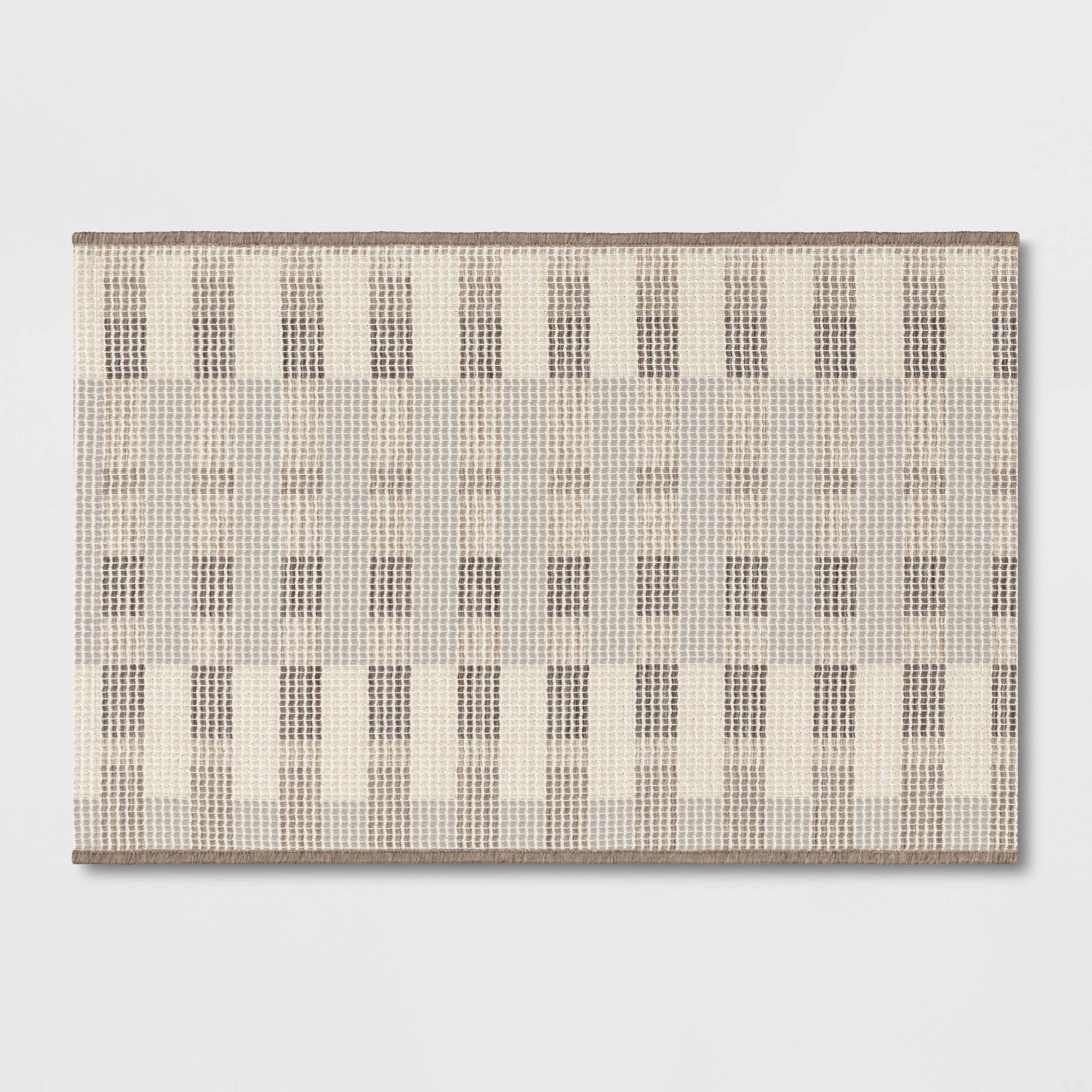 1582917194ffcb47758de1c65970b8962020c589b8bfa279b0fd770022153b19.jpg 2'x3' Beachside Grid Outdoor Rug Naturals ÿ Threshold Designed with Studio McGee - Image 1