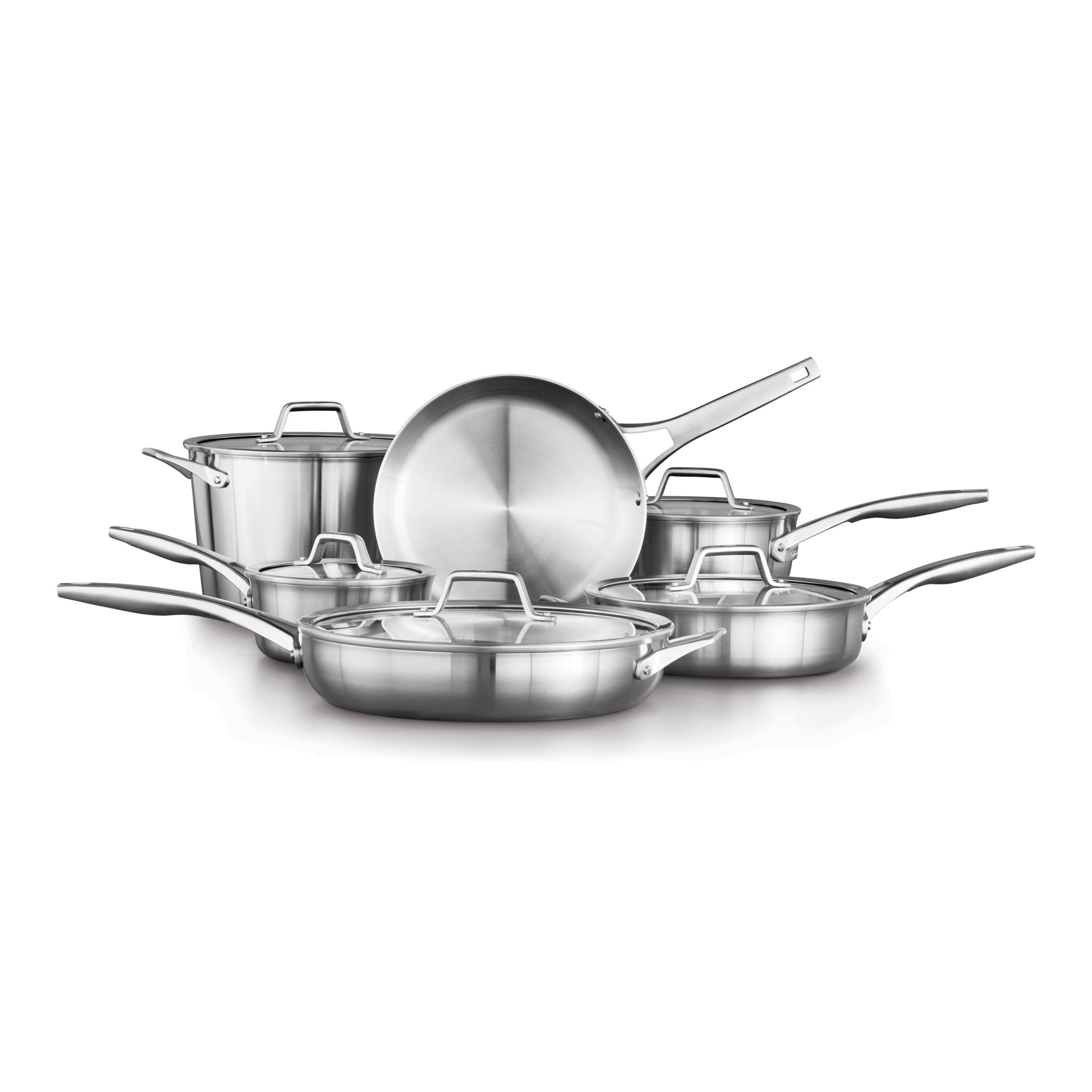 15a93e92746024c9602d7c35e9928d2cb45a29028a82740f4739fdb78ae4bbfc.jpg Calphalon Premier 11-Piece Stainless Steel Cookware Set - Image 1