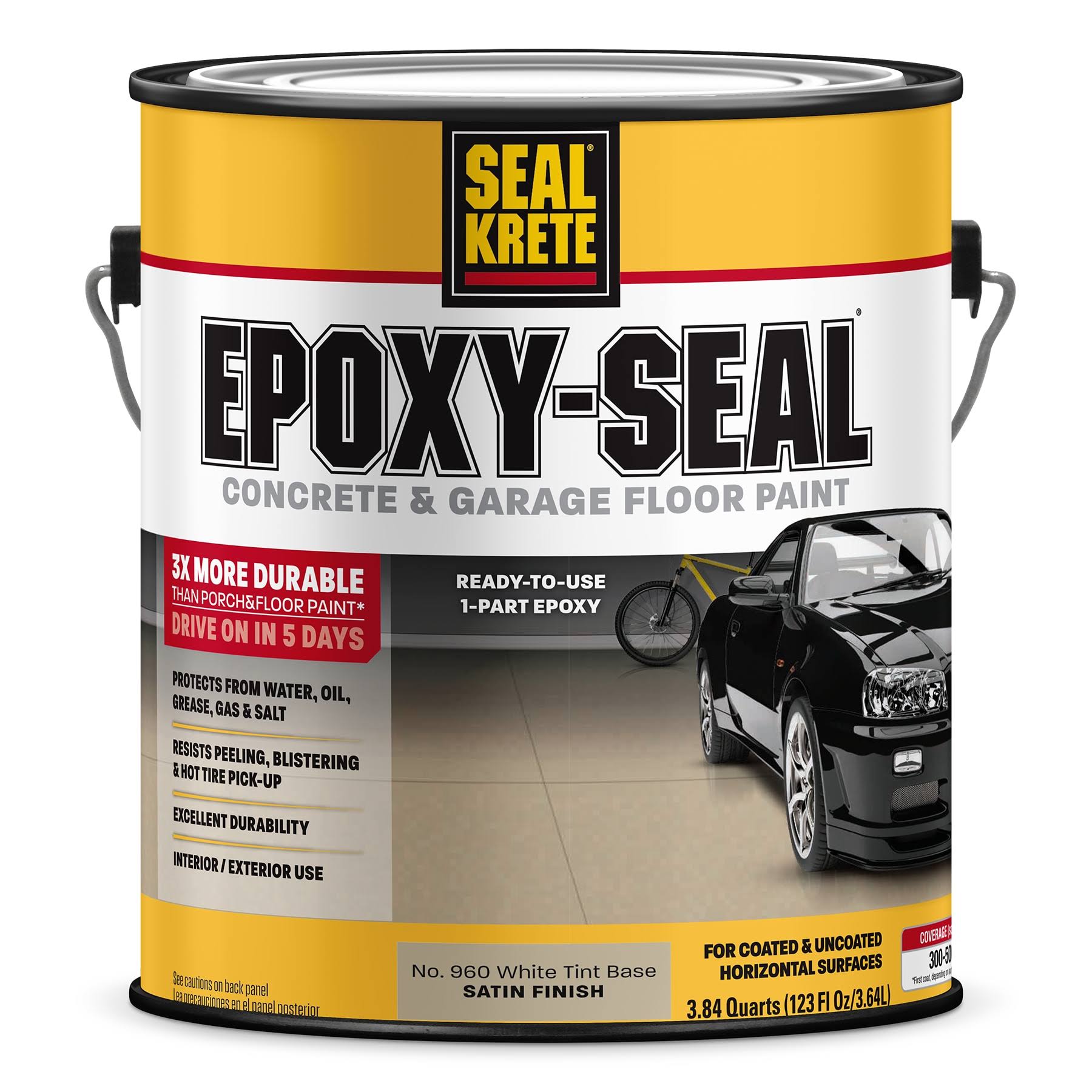 15bd5d126b359ccd7740ad1554b6db61fb72335884adf44bac3efa21f26b480d.jpg Seal-Krete Epoxy-Seal 1-Part White Tintable Satin Concrete and Garage Floor Paint | 317397 - Image 1
