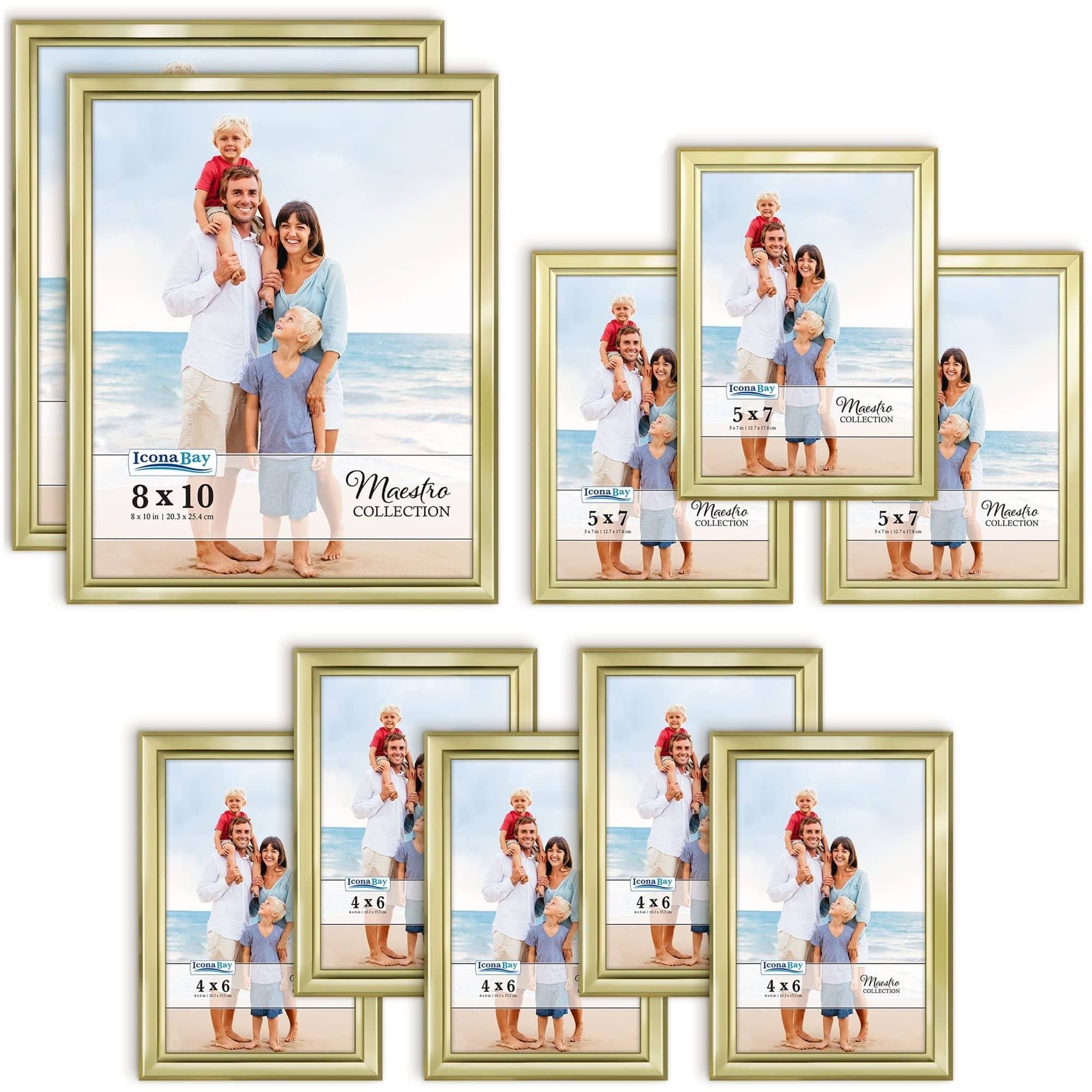 15d02f0dfc8e56619fb435cf0c4f4c3b7358e7f98075f920fff64bfe91a4d543.jpg Icona Bay Gallery Set of Gold Picture Frames, Modern Contemporary Style, 10 Multi-Size Frames, Maestro Collection (US Company), Size: Mixed - Image 1