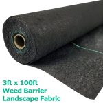 Ashman Landscape Fabric Weed Blocking Mat 3' x 100', Heavy-Duty Weed Barrier Protection for Gardens and Landscaping