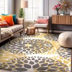 Rugshop Modern Floral Circles Design Area Rug 3'1" x 5' Yellow