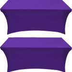 Utopia Kitchen Spandex Tablecloth 2 Pack [6ft, Purple] Tight, Fitted, Washable and Wrinkle Resistant Stretch Rectangular Patio Table Cover for Event