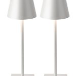 KDG 2 Pack Cordless Table Lamp, Portable LED Desk Lamp, 5000mAh Battery Operated, 3 Color Stepless Dimming Up, for Restaurant/Be