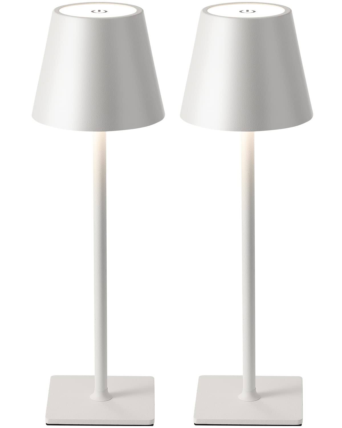 15ef69feba60fe147222bd32b8b2c460c972517eee83ad85ef409e38ffd73a97.jpg KDG 2 Pack Cordless Table Lamp, Portable LED Desk Lamp, 5000mAh Battery Operated, 3 Color Stepless Dimming Up, for Restaurant/Be - Image 1
