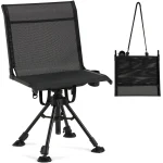 AECOJOY Hunting Chair Without Armrests, Lightweight Foldable Design, 360° Swivel for Blinds & Outdoor Use