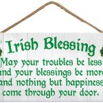 Irish Blessing Happiness Friendship Gift Plaque St Patricks Day Lucky House Sign (US-G069)