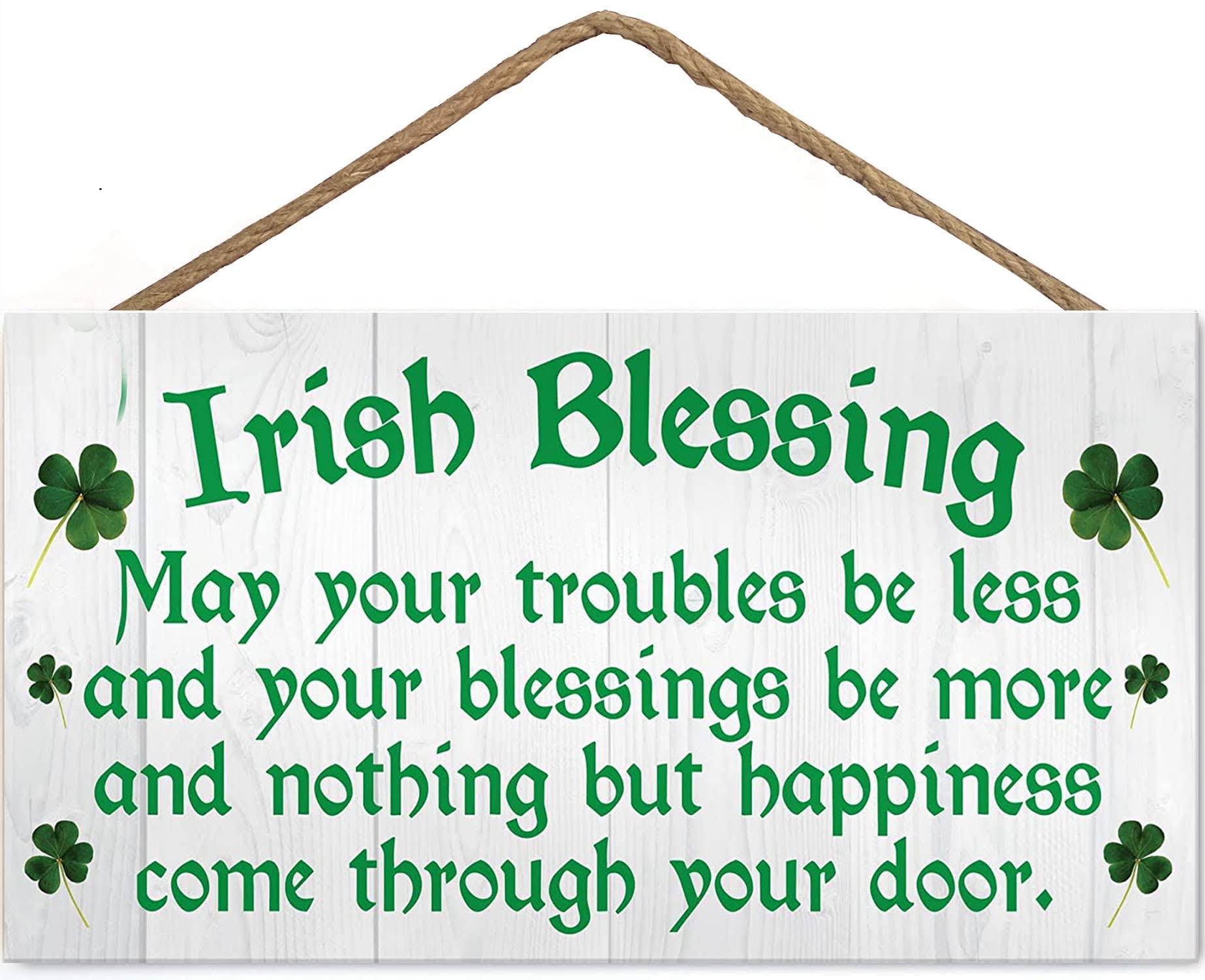 16206765c7d262a7ceacc567719f19aee830369c41fd4b712d2122319866252d.jpg Irish Blessing Happiness Friendship Gift Plaque St Patricks Day Lucky House Sign (US-G069) - Image 1