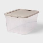 66qt Clear Latching Storage Box Gray - Brightroom