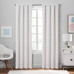 The Big One Kids' Tufted Dot Blackout Window Curtains - White - 2 ct