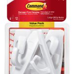 Command Large White Utility Hook Value Pack (6 Hooks, 12 Strips)