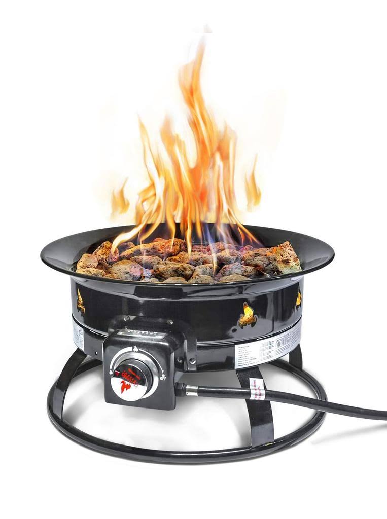 1677d4293d1c8d2a2217af1d3623eec4bf85a6faf189cd4310c1c5eae2737ee5.jpg Outland Firebowl 893 Deluxe Outdoor Portable Propane GAS Fire Pit with Cover & Carry Kit, 19-inch Diameter 58,000 BTU - Image 1