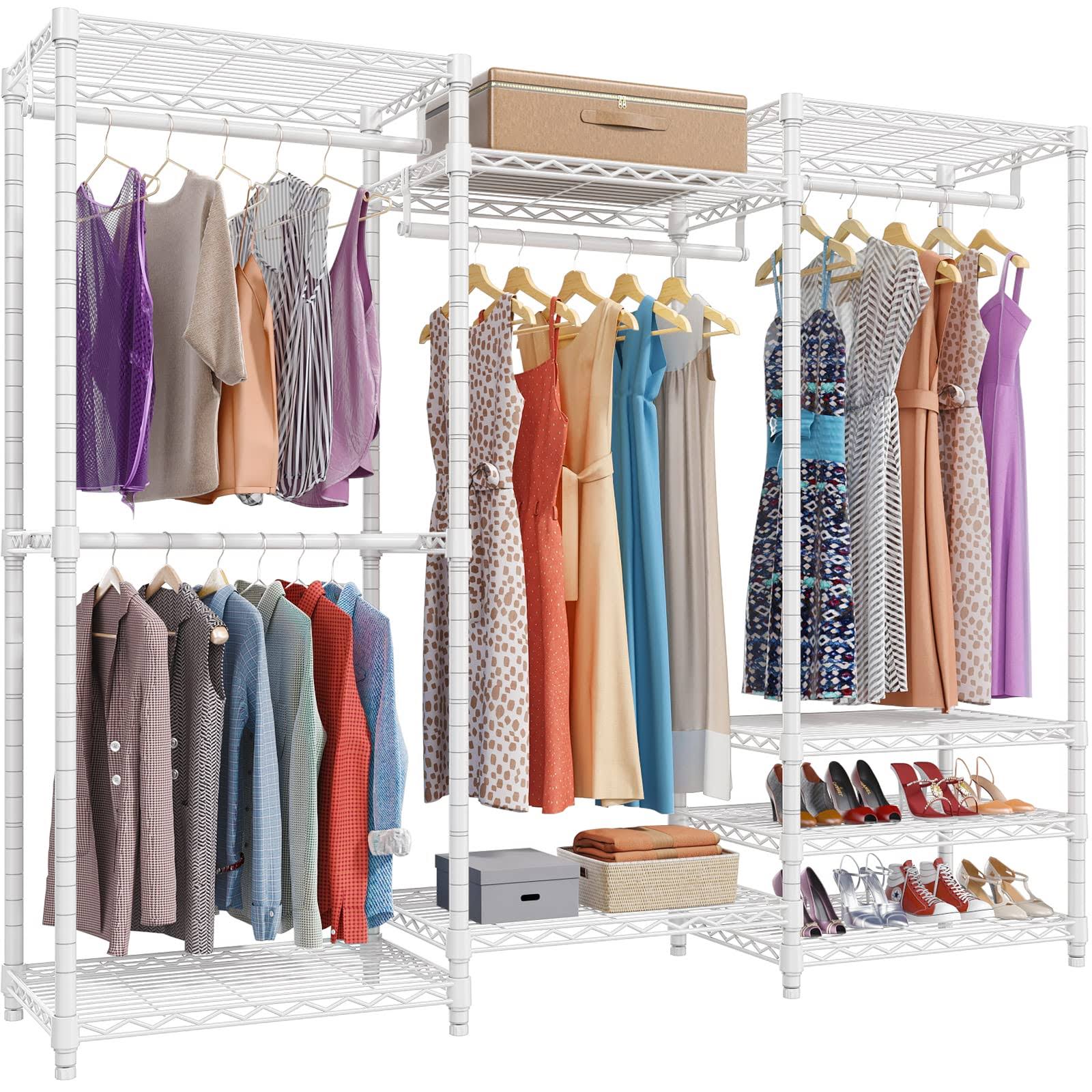 168754e4cee3f3d45be1ee94aac8d389ce4201ec3f50e1c800f29c523594f417.jpg VIPEK V5 Portable Closet Wardrobe Heavy Duty Clothes Rack Freestanding Metal Clothing Rack, White - Image 1