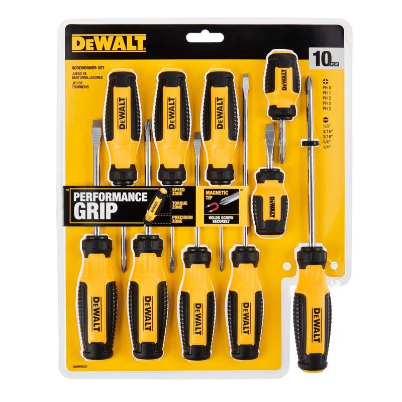 16a50723dc931472ecc88319e3ef98f36dabbc5d57fc693d084de88d19ec0bfe.jpg DeWalt DWHT65201 10 Piece Screwdriver Set - Image 1