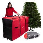 Camerons Christmas Tree Storage Bag- Heavy Duty 58"x24"x34" Storage Container with Wheels