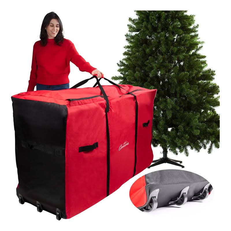 16ba943f5916d32afc542ce513ad06c7921830c7369b572b7968ce11557bb297.jpg Camerons Christmas Tree Storage Bag- Heavy Duty 58"x24"x34" Storage Container with Wheels - Image 1
