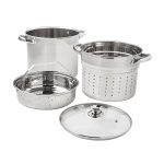 Mainstays Stainless Steel Multi-Cooker with Glass Lid - 8 qt
