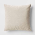 18"x18" Solid Woven Square Outdoor Throw Pillow Khaki - Threshold