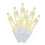 300-Count Warm White LED Mini Christmas Lights with White Wire, 61.3', Holiday Time