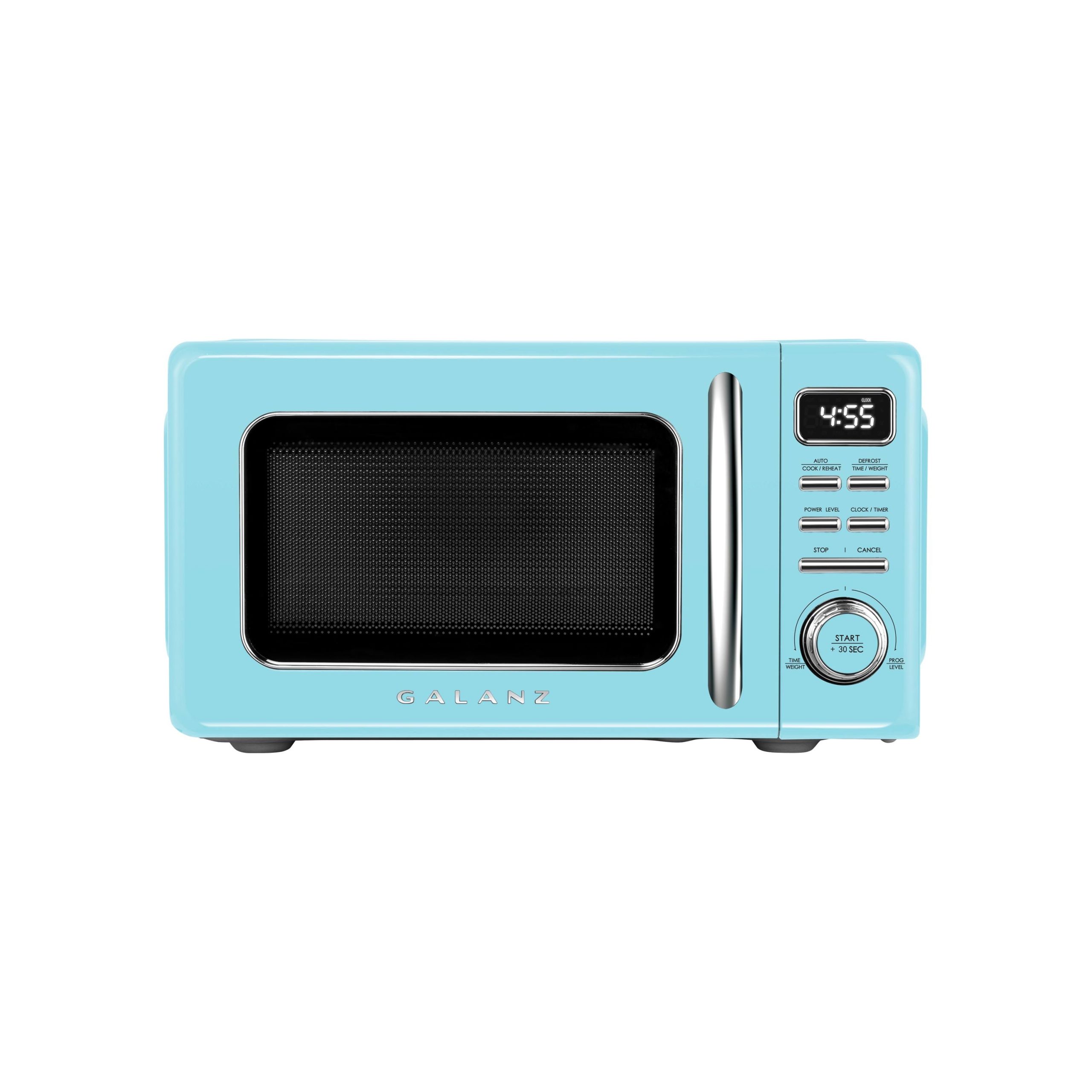 16d9a19b0c3b426447b9066df8e856cc8adb63bd62fca371aea88ebf610363bf.jpg Galanz 0.7 Cu. ft. 700-Watt Retro Countertop Microwave in Blue - Image 1