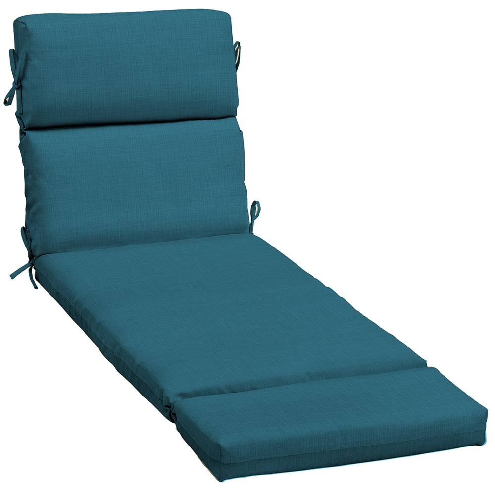 16f73722423d85e67fd20c710d08c2253238c7c298b458f79da03fae0e2c66ab.jpg Style Selections Texture Peacock Patio Chaise Lounge Chair Cushion Polyester | AD34592B-D9C1 - Image 1
