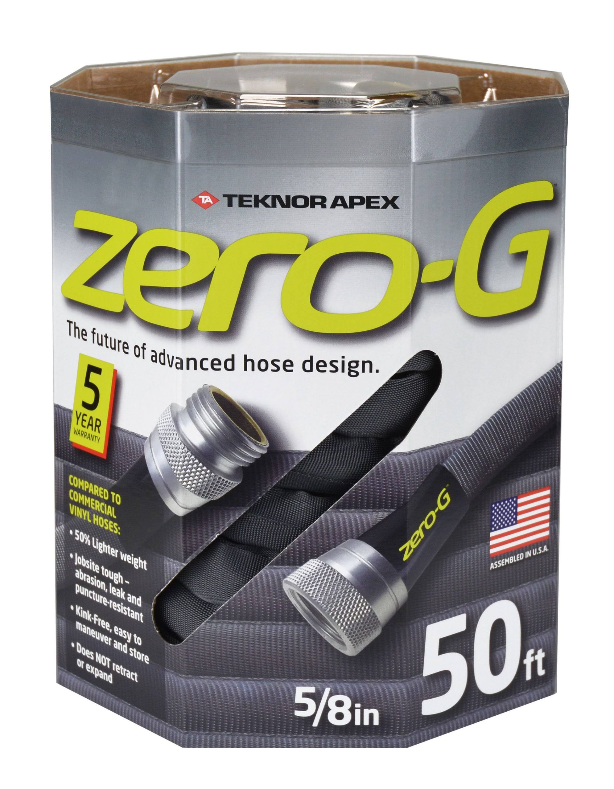 APEX Zero-G Fiber Garden Water Hose, Gray, 25'