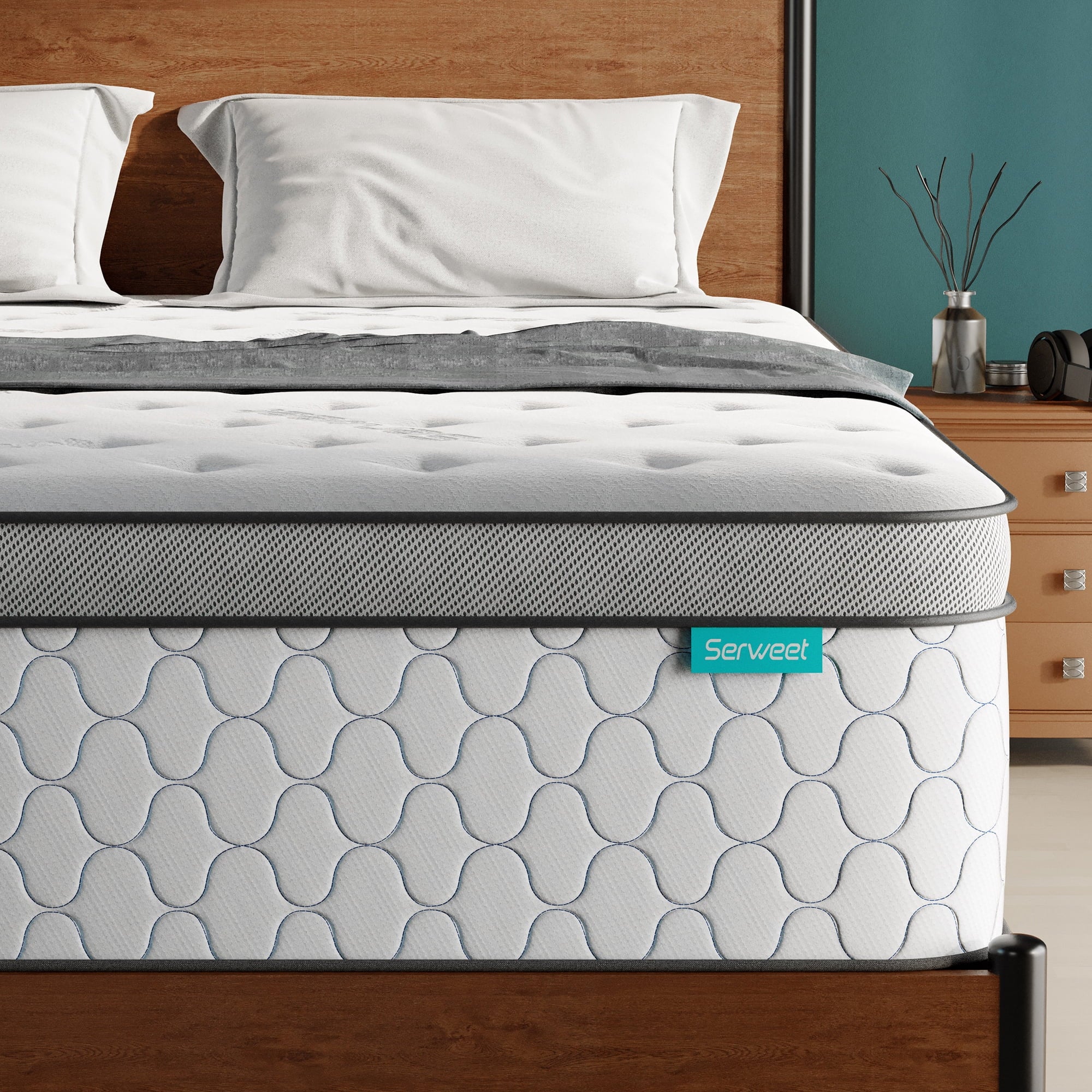 170c8dcc6448d9ce14fbe7c0438ca2d7818a78e4a0dd1fc1941b4a17f9987881.jpg Size Mattress. Serweet 12 Inch Gel Memory Foam Hybrid Mattress in a Box. Fiberglass Free. Breathable Bed Mattress for Cooler Sleep Supportive & Pressure Relief. Medium Firm Feel - Image 1