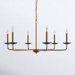 Baltray 6 - Light Candle Style Classic/Traditional Chandelier Joss & Main Finish: Black/Brass, Size: 18.5" H x 36" W x 36" D