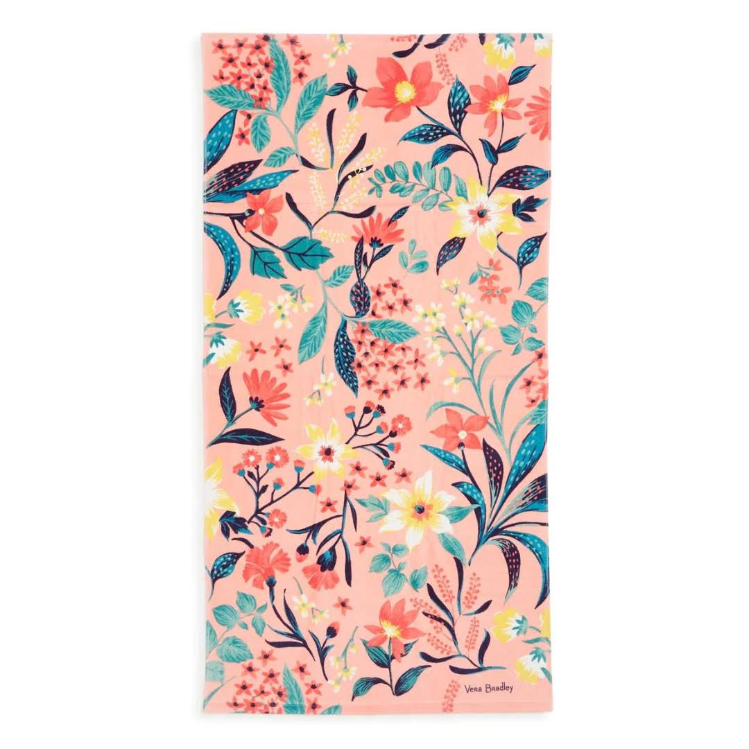 172dc4ecbed837c23b3a7d0abb2cda1358dd10b3a78cbe8e055ee3bb102f6f78.jpg Vera Bradley Beach Towel - Paradise Bright Coral - Image 1