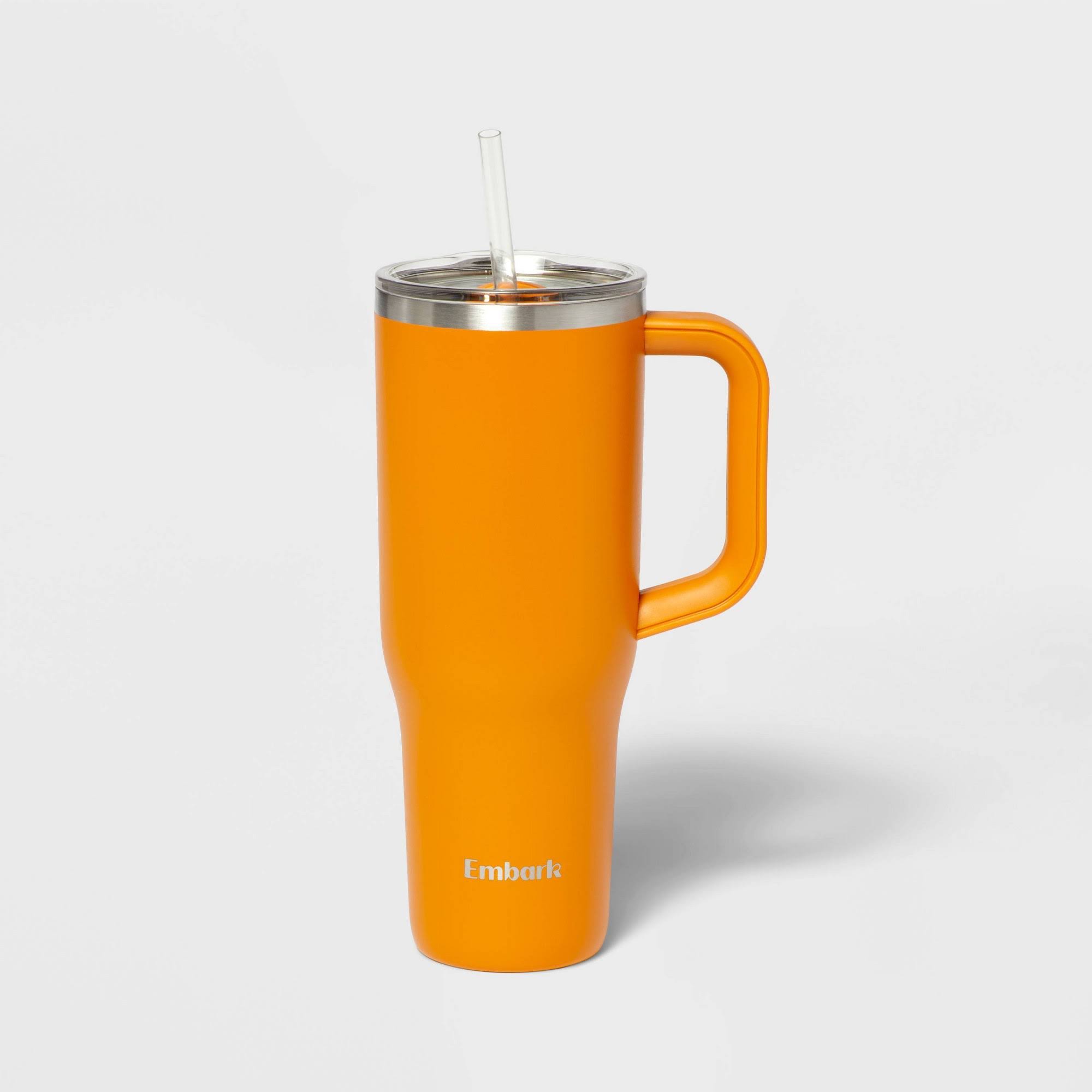 1777e89c0882faa6a6062c86127045dbfc6096ffcf9e409edb4f88fc4c6a2b18.jpg 40oz Stainless Steel Straw Tumbler Orange - Embark - Image 1