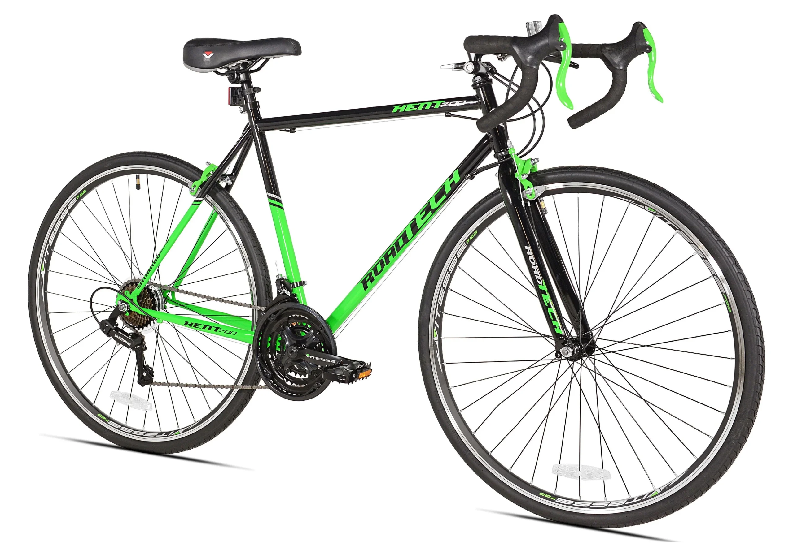 17bcb5b6ecdca927d54a0844a51ab1de0f7ea3f7b0afc1ee3459c7c764d93c7d.webp Kent 700c Roadtech Men'S Bike, Black/Green - Image 1