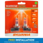 Sylvania H11 Silverstar Ultra Halogen Headlight Bulb, Pack of 2