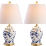 Jonathan Y Penelope 22 in. Blue/White Chinoiserie Table Lamp, Set of 2