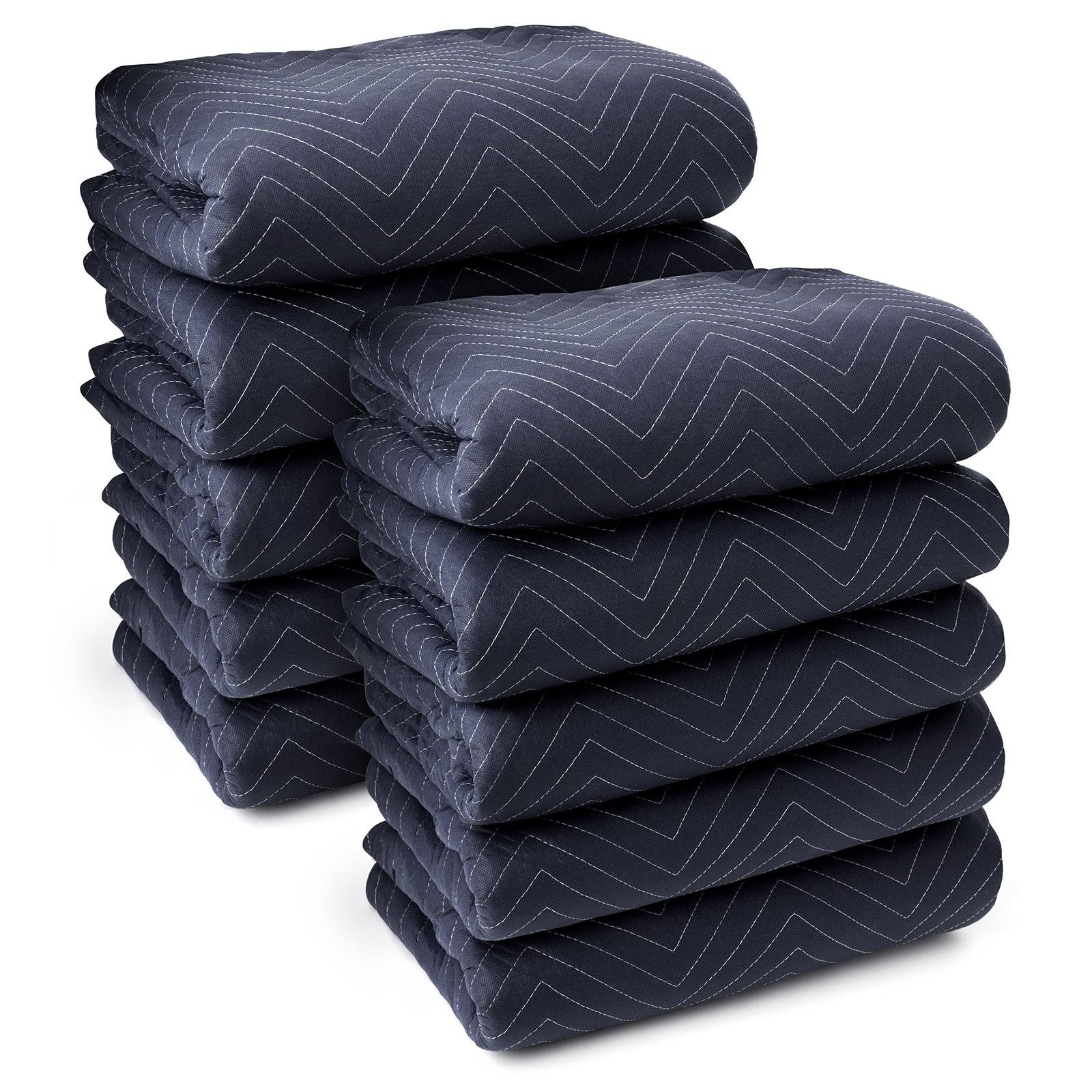 17e801dc75b0cd404bdffe5a8c29d88b9e1306810dd9437463a5b1928af8d9a1.jpg Sure-Max 10 Moving & Packing Blankets - Pro Economy - 80" x 72" (35 lb/dz Weight) - Professional Quilted Shipping Furniture Pads Navy Blue and Black - Image 1