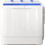 Tabu Portable Washing Machine 28lbs Compact Twin Tub Wash&Spin Combo for Apartment Black(Black)
