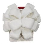 20.5" White Faux Fur Christmas Tree Bow Topper by Ashland -Christmas Tree Topper