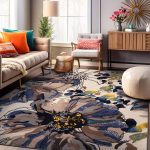 Rugshop Modern Bright Flowers Non-Slip Area Rug 3'3" x 5' Cream