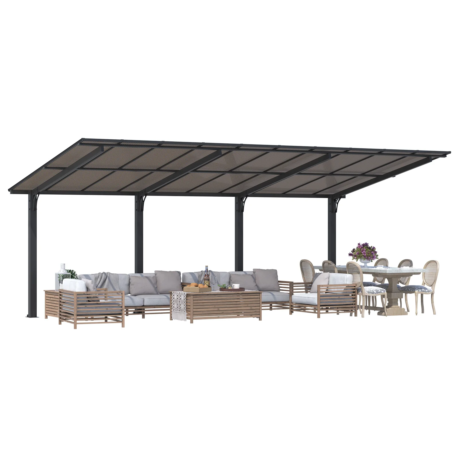 1809cf0ad91b402edad21e7453322bf47c54d0980e327f8266ef703f7994a890.webp AECOJOY 20' x 10' Outdoo Gazebo for Patio, Large 10x20 Pergola Carport - Image 1