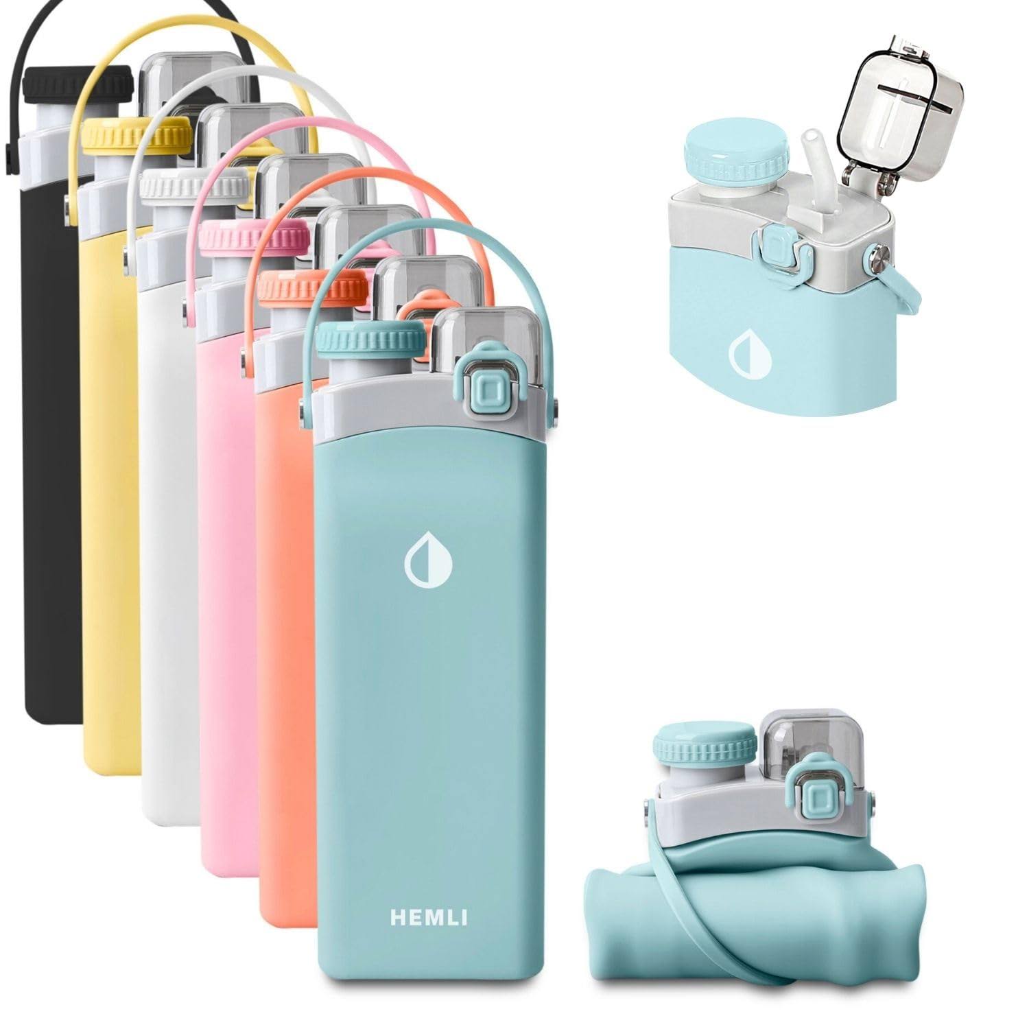 180d5922d6aeafc4ca0c5f1ce360493c835ef1abbaf3a937de530a9ce99583db.jpg Ultimate Travel Companion: 20 oz Foldable Silicone Water Bottle for Hiking and On-The-Go Adventures - Image 1