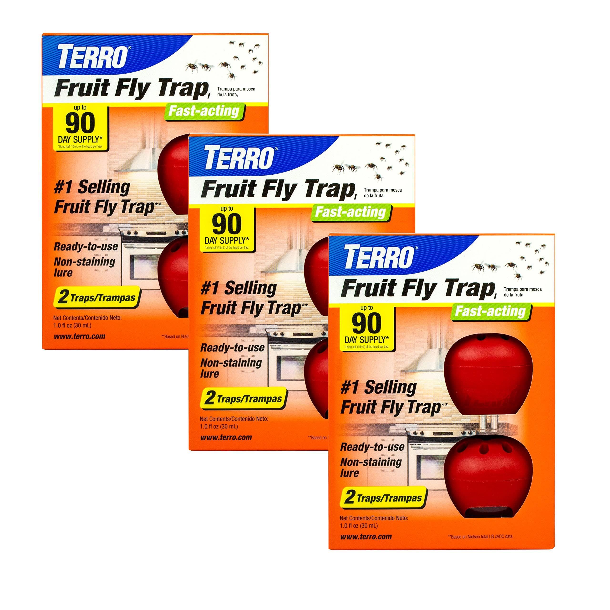 181c3bdbacb3829f2bf0e4dd996e723d0d29872d3a2082a81eba8fbb5bb1ff1a-1.jpg Terro T2503-3 Ready-to-Use Indoor Fruit Fly Trap with Built in Window - 6 Traps + 270 Day Lure Supply - Image 1