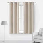 Deconovo Room Darkening Drapes Thermal Insulated Curtains Grommet Curtain Panel 42 inch by 45 inch Light Beige Set of 2
