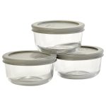 Pyrex 1 Cup Round Food Storage Container Set - Gray