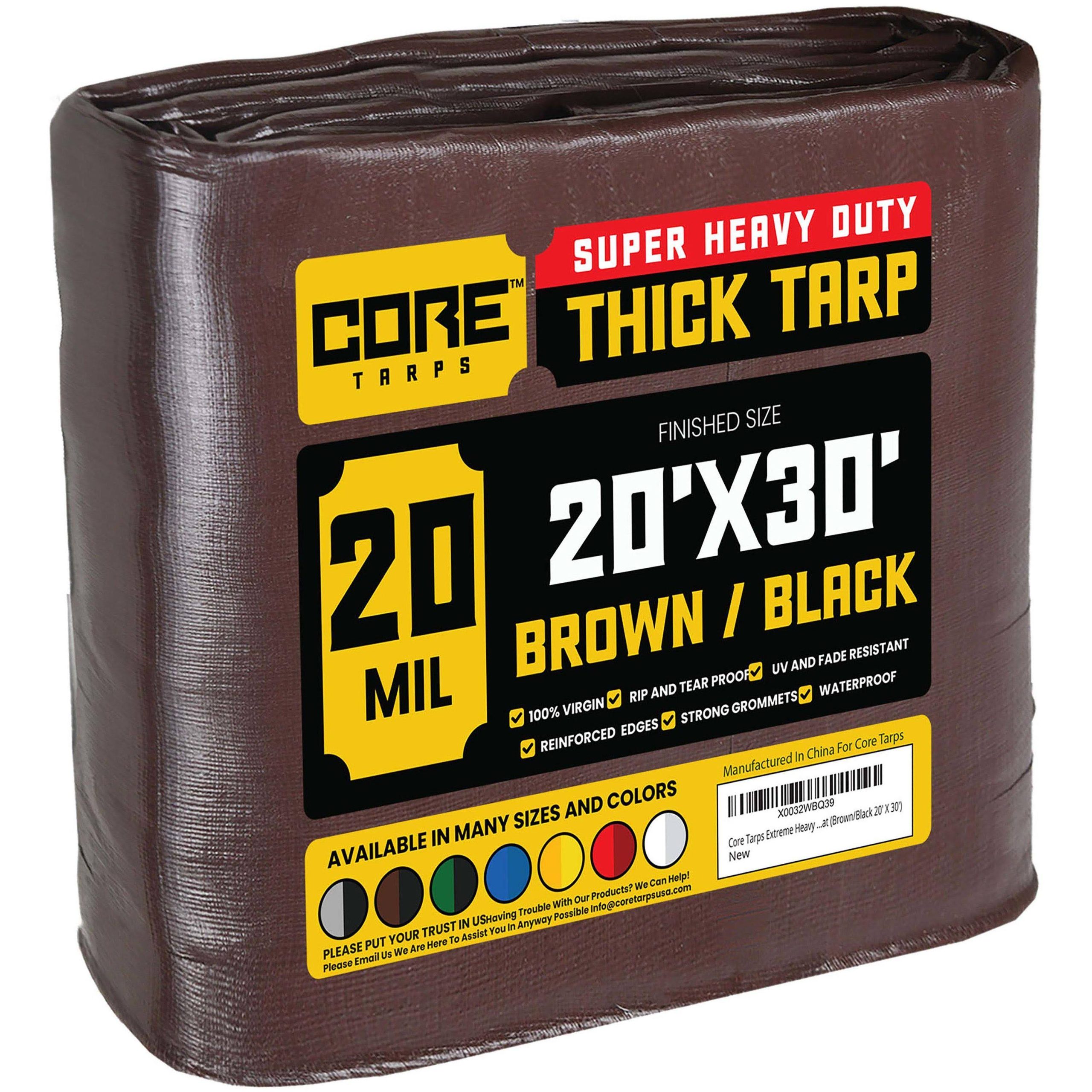 188fcb68321d299a86fa2ab0666d9c1e9eb0a76f7d6abe487053a664908a23cd.jpg Core Tarps 20 ft. x 30 ft. Tarp. 20 mil. Brown/Black(Brown/Black/20 X 30) - Image 1