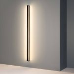 Minimalist Linear LED White/Black Wall Lamp - Modern Ambient Atmosphere Lighting Works w/ Alexa - Long Nordic Style Wall Light Black / Warm 3000K / 40