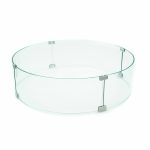AMS Fire Pit Table Round Glass Wind Guard 36" Diameter - 1/4" Thick Glass - Fire Flame Guard AMS Fireplace Size: 8" H x 36" W x 36" D