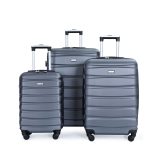 Travelhouse 3 Piece Luggage Set Expandable Hardshell Lightweight Suitcase with TSA Lock Spinner Wheels 20in24in28in.(Gray)