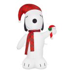 Gemmy 3.5 ft. LED Snoopy with Candy Cane Inflatable