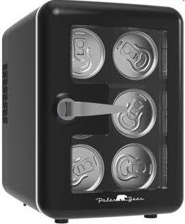 191071174e7c08084f2525f1fdeb953c53518194cacbeec1ff5fef3d3dc69213.jpg Polar Bear Mini Fridge Cooler, 6.5in. 4-Liter Retro Window Standard Door Compact Mini Refrigerator, New - Image 1